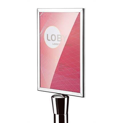 Retracta Q Square Sign Holder A4 Stainless/Chrome VQ2401 - SuperOffice