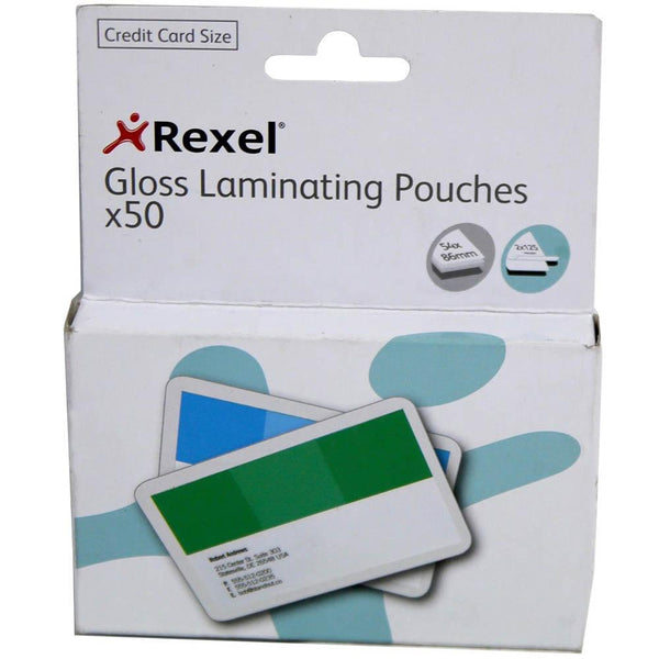 Rexel Laminating Pouch 125 Micron 54x86mm ID Card Clear Pack 50 41670 - SuperOffice