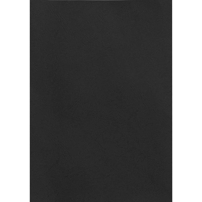 Rexel Leathergrain Covers 250GSM Black Pack 100 50333 - SuperOffice