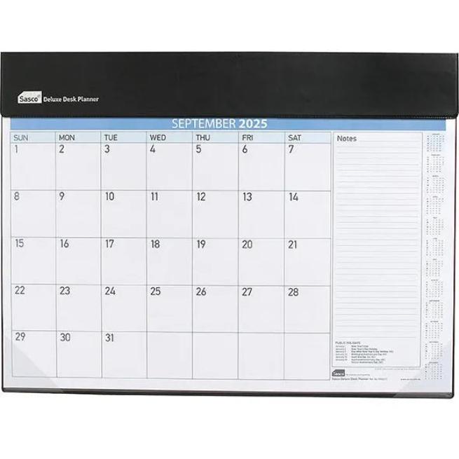 Sasco 2025 Deluxe Desk Planner Calendar Organiser Month View 518x387mm 1055225 - SuperOffice