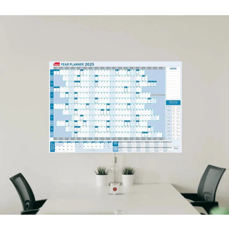 Sasco 2025 Year Wall Planner Calendar 610x870mm 1058025 (2025 Sasco) - SuperOffice