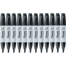 Sharpie Permanent Marker Chisel Point Broad Black Box 12 38201 (Box 12) - SuperOffice