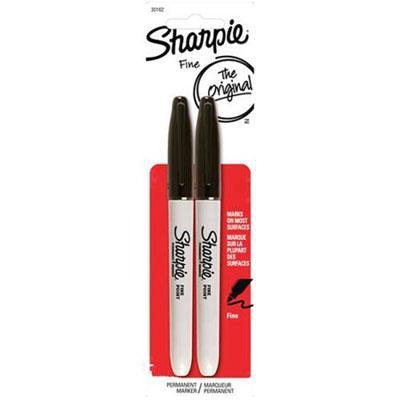 Sharpie Permanent Marker Fine Point 1.0Mm Black Pack 2 30162PP - SuperOffice