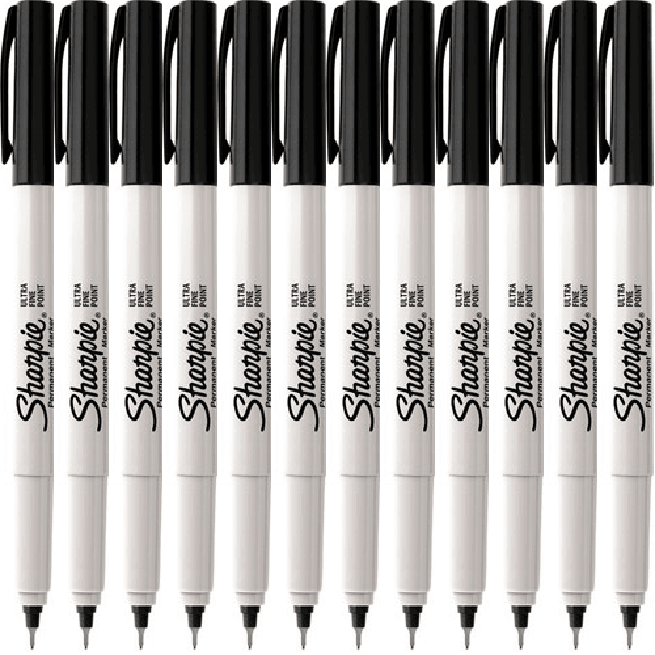 Sharpie Permanent Marker Pen Ultra Fine 0.3mm Black Box 12 37121 (Box 12) - SuperOffice