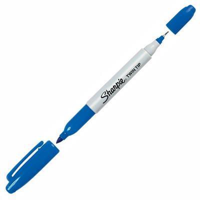 Sharpie Permanent Marker Twin Tip 1.0Mm / 0.3Mm Blue 32003 - SuperOffice