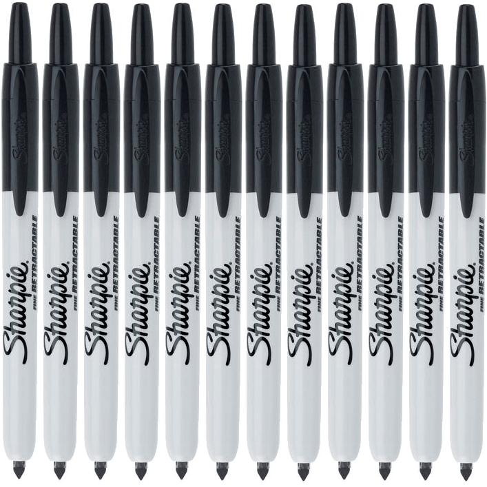 Sharpie Retractable Permanent Marker Bullet 1.0mm Black Box 12 36701 (Box 12) - SuperOffice