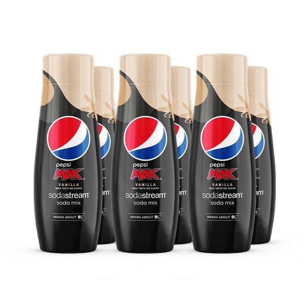 SodaStream Pepsi Max Vanilla Syrup Mix No Sugar 440mL Pack 6 BULK