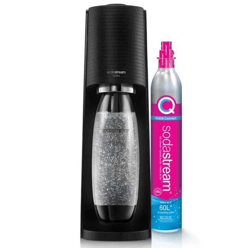 Sodastream Terra Starter Pack Soft Fizzy Drink Sparkling Maker Soda Stream Black 1012811611 - SuperOffice