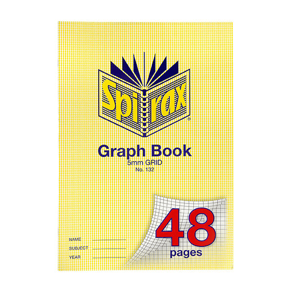 Spirax 132 Graph Book 5mm Grids 48 Pages A4 20 Pack BULK 56132 (20 Pack) - SuperOffice