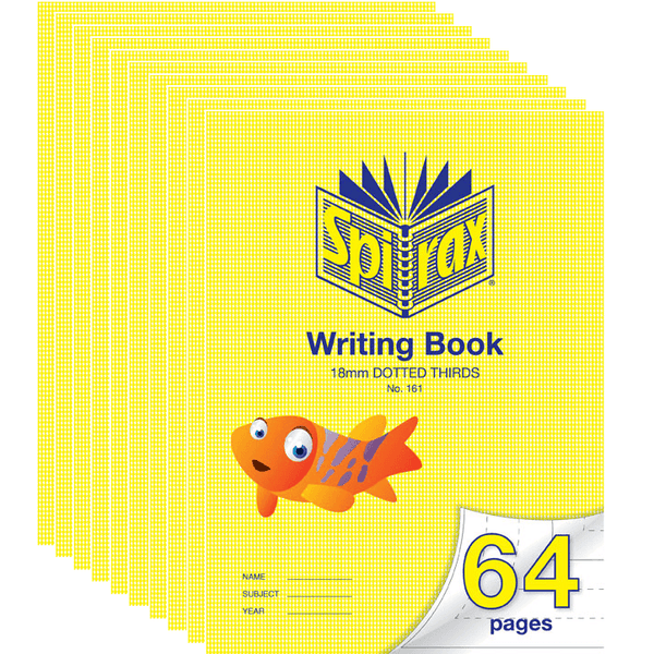 Spirax 161 Writing Book Dotted Thirds 18mm 70GSM 64 Page 330x240mm Fish 56161 (10 Pack) - SuperOffice