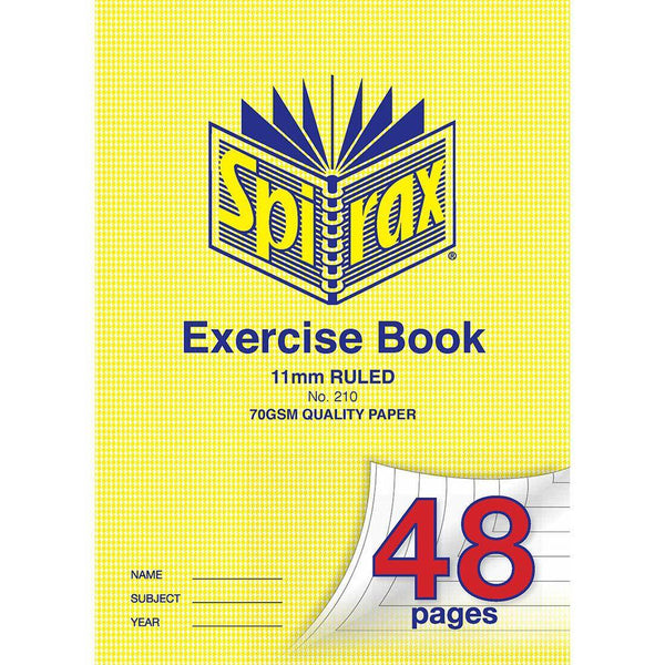 Spirax 210 Exercise Book Ruled 11Mm 70Gsm 48 Page A4 56210 - SuperOffice