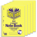 Spirax 605 2 Subject Notebook 7mm Ruled Lines Spiral Bound 250 Pages A4 Pack 5 56605 (5 Pack) - SuperOffice