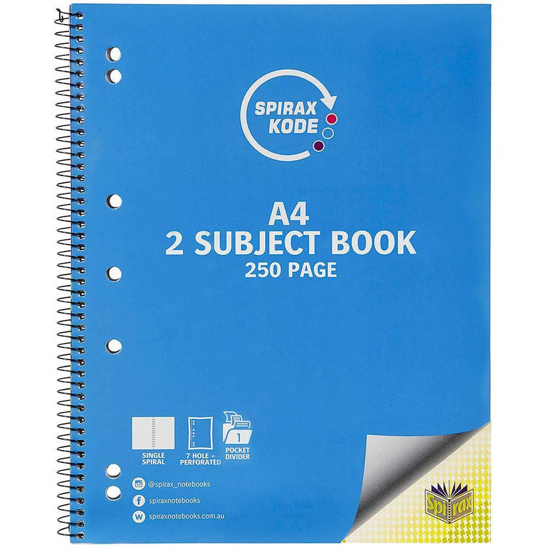 Spirax 967 Kode 2-Subject Notebook 250 Page A4 56967C - SuperOffice