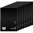 Spirax P595 Notebook 7mm Ruled Polypropylene Cover Spiral  120 Page A4 Black 10 Pack