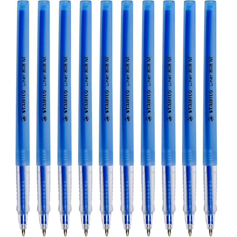 Stabilo 808 Liner Ballpoint Pen Medium Blue Box 10 0264670 (Box 10) - SuperOffice