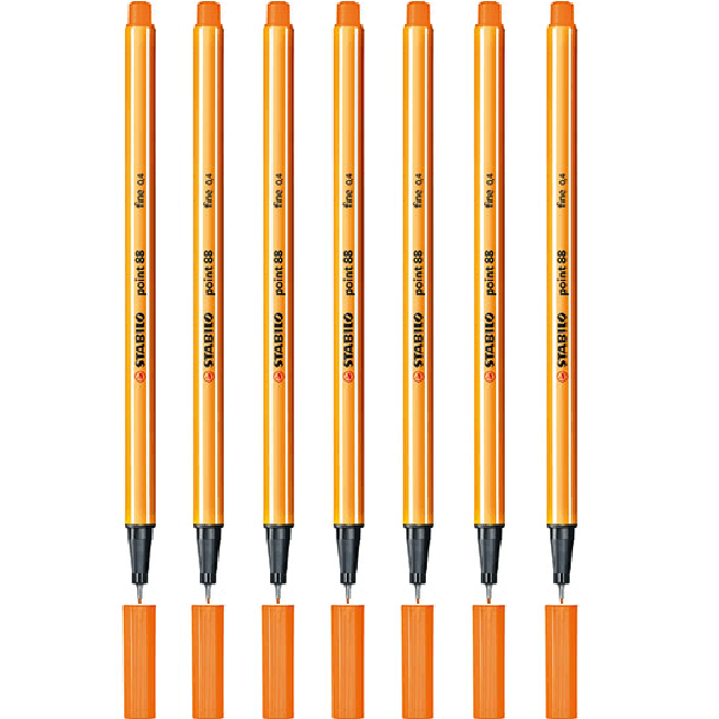 Stabilo 88 Point Fineliner Pen Fine Orange Box 7 0342720 (Box 7) - SuperOffice