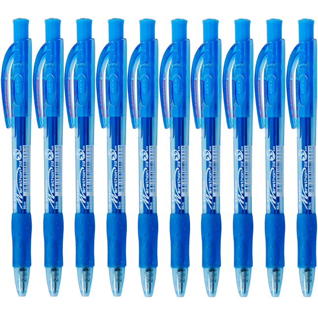 Stabilo Marathon 318 Ballpoint Pen Medium Blue Box 10 0320310 - SuperOffice