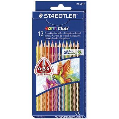 Staedtler 127 Noris Club Triangular Coloured Pencils Assorted Box 12 127NC12 - SuperOffice