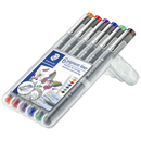 Staedtler 308 Pigment Liner Pens 0.3mm Nib Assorted Pack 6 30803-SSB6 - SuperOffice