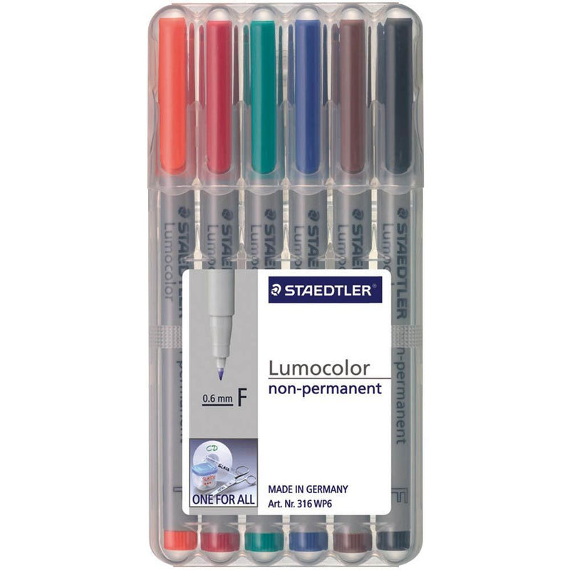 Staedtler 316 Lumocolor Non-Permanent Marker Fine Wallet 6 316 WP6 - SuperOffice