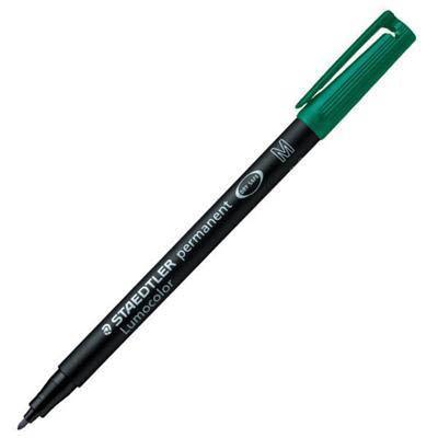 Staedtler 317 Lumocolor Permanent Marker 1.0Mm Green Box 10 317-5 - SuperOffice