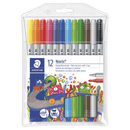 Staedtler 320 Noris Club Fibretip Pens With 2 Tips Wallet 10 320 NWP12 - SuperOffice