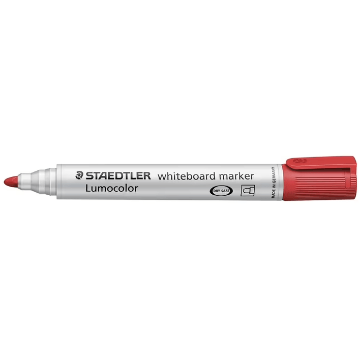 Staedtler 351 Lumocolor Whiteboard Marker Bullet Point Red Box 10 351-2 (Red Box 10) - SuperOffice