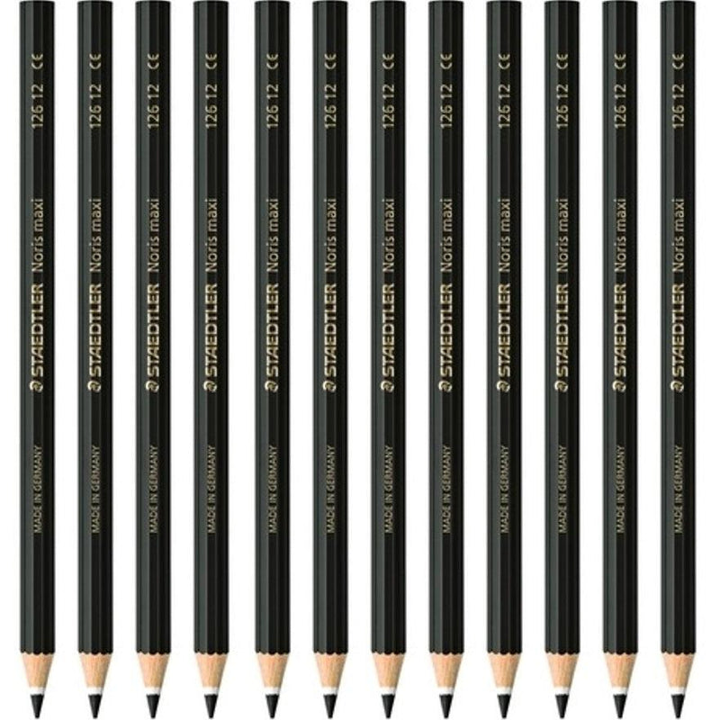 Staedtler Noris Club Maxi Learner Coloured Pencils Black Pack 12 126129 - SuperOffice