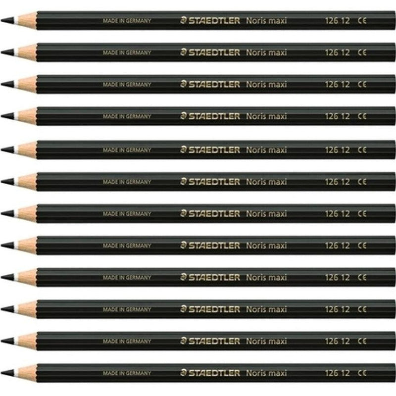 Staedtler Noris Club Maxi Learner Coloured Pencils Black Pack 12 126129 - SuperOffice