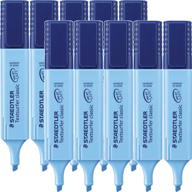 Staedtler Textsurfer Classic Highlighter Chisel Tip Blue Box 10 BULK 364-3 (Blue Box 10) - SuperOffice