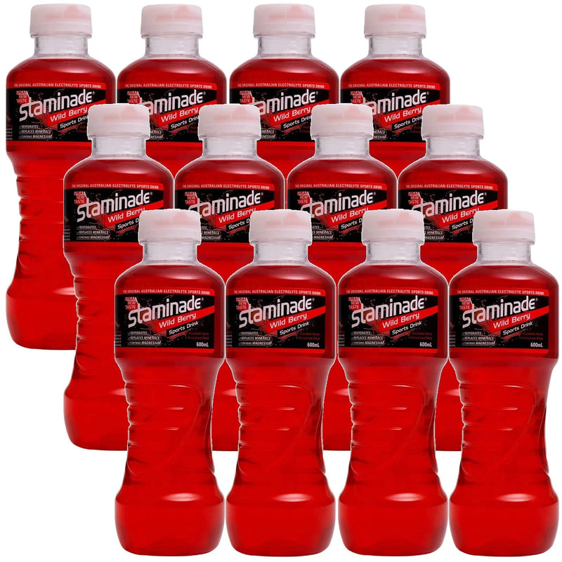 Staminade Sports Drink Electrolytes Wild Berry 600mL Pack 12 Bulk 949262 - SuperOffice