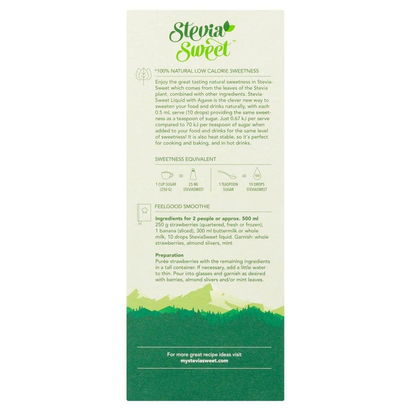 Stevia Sweet Liquid with Agave 125ml Box of 6 07610211149417 - SuperOffice