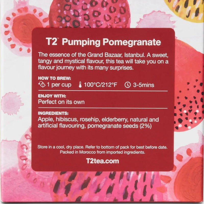 T2 Pumping Pomegranate Teabag 10 Pack Tea Box of 6 9330462199860 - SuperOffice