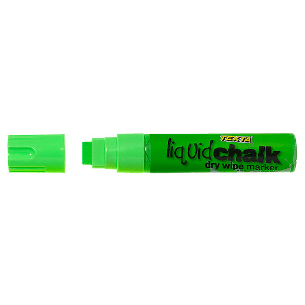 Texta Liquid Chalk Marker Jumbo Dry Wipe 15mm Green Pack 6 0388050 (6 Pack) - SuperOffice