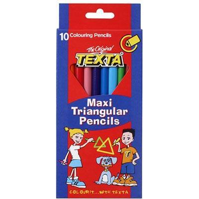 Texta Maxi Size Triangular Coloured Pencils Pack 10 0272200 - SuperOffice