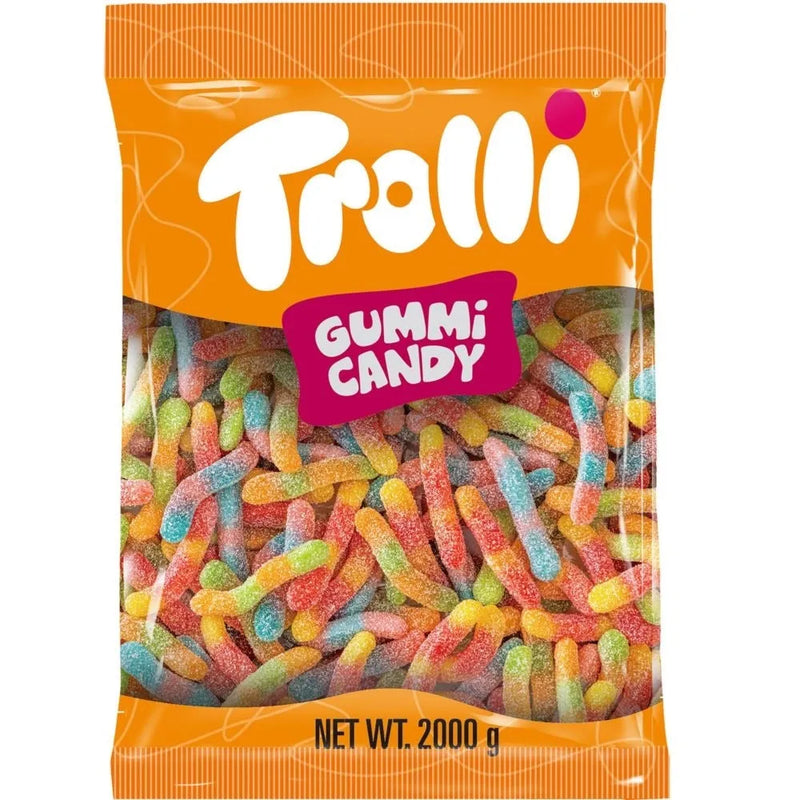 Trolli Britecrawlers Gummy Worms Lollies Candy 2kg Bag 6 Pack Bulk 392376 (6 Bags) - SuperOffice