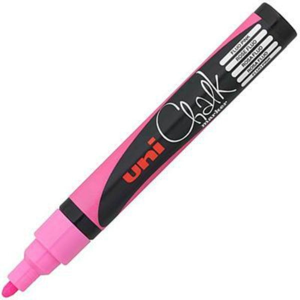 Uni-Ball Chalk Marker Bullet Tip 2.5Mm Fluoro Pink 6 Pack PWE5MFLP (6 Pack) - SuperOffice