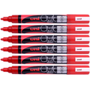 Uni-Ball Chalk Marker Bullet Tip 2.5Mm Red 6 Pack PWE5MR - SuperOffice