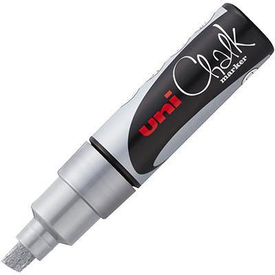 Uni-Ball Chalk Marker Chisel Tip 8Mm Silver PWE8KS - SuperOffice