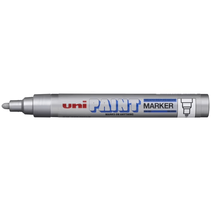 Uni-Ball PX-20 Paint Marker Bullet Tip 2.2mm Silver UNI PX20 Box 12 PX20S (Box 12) - SILVER - SuperOffice