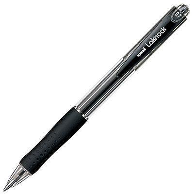 Uni-Ball Sn100 Laknock Retractable Ballpoint Pen Medium 1.0Mm Black SN100MBK - SuperOffice