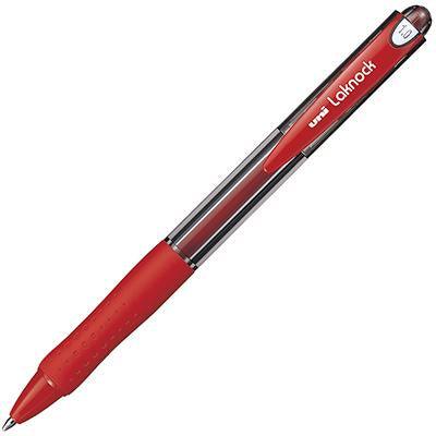 Uni-Ball Sn100 Laknock Retractable Ballpoint Pen Medium 1.0Mm Red SN100MR - SuperOffice