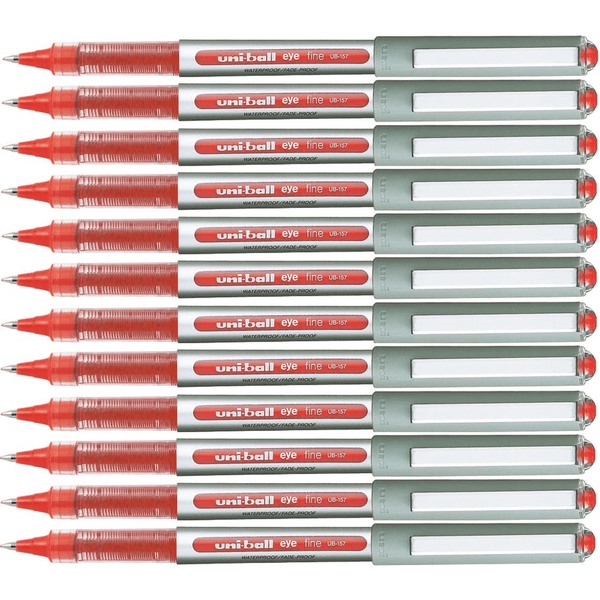 Uni-Ball UB157 Eye Liquid Ink Pen Rollerball Fine 0.7mm Red Box 12 UB157R (Box 12) - SuperOffice