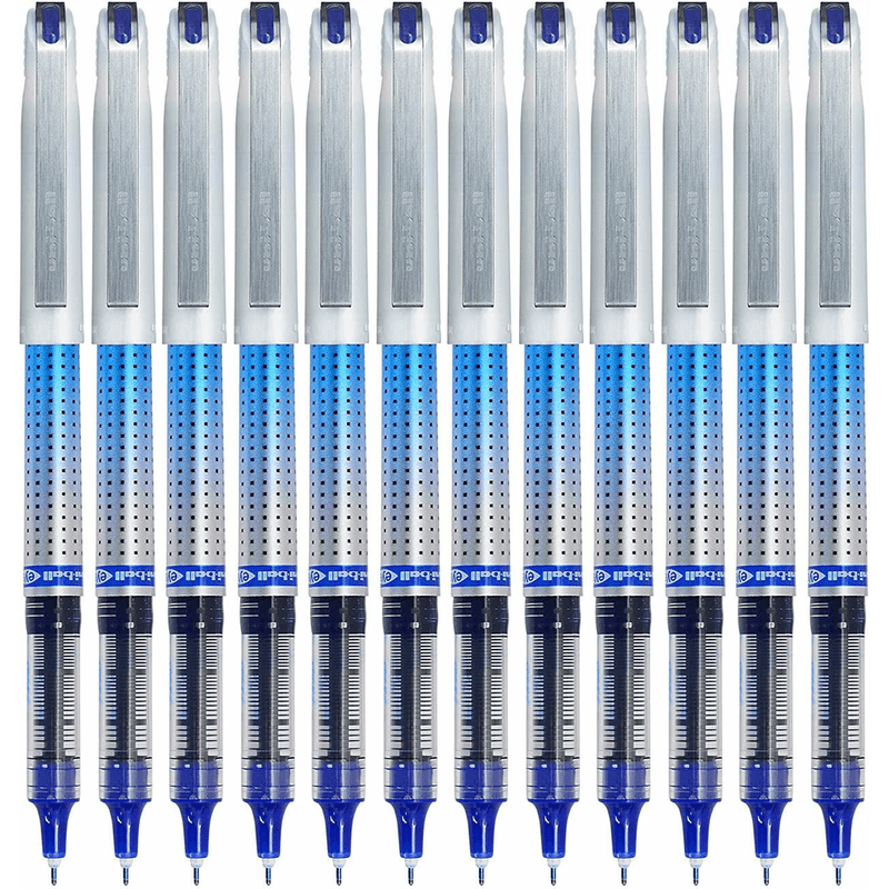 Uni-Ball UB187S Rollerball Eye Needle Liquid Ink Pen Fine 0.7mm Blue Box 12 UB187SBL (Blue Box 12) - SuperOffice