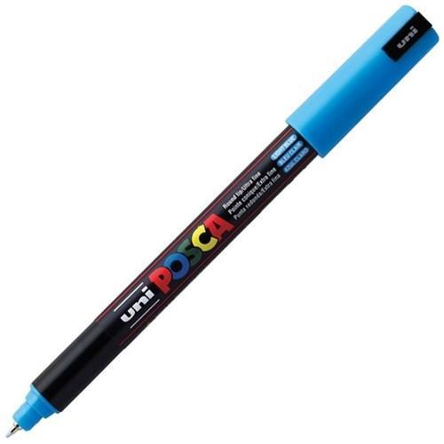 Uni Pc-1Mr Posca Poster Marker Ultra Fine Round Tip 0.7Mm Light Blue PC1MRLB - SuperOffice