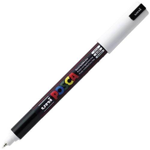 Uni Pc-1Mr Posca Poster Marker Ultra Fine Round Tip 0.7Mm White PC1MRWH - SuperOffice