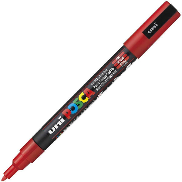 Uni Pc-3M Posca Poster Marker Fine Bullet Tip 1.3Mm Red PC3MR - SuperOffice