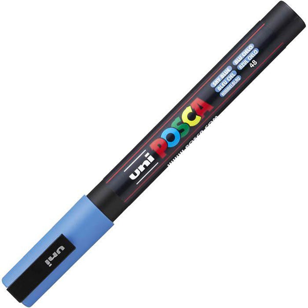 Uni Pc-3M Posca Poster Marker Fine Bullet Tip 1.3Mm Sky Blue PC-3MSB - SuperOffice