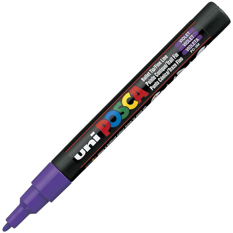 Uni Pc-3M Posca Poster Marker Fine Bullet Tip 1.3Mm Violet PC3MV - SuperOffice