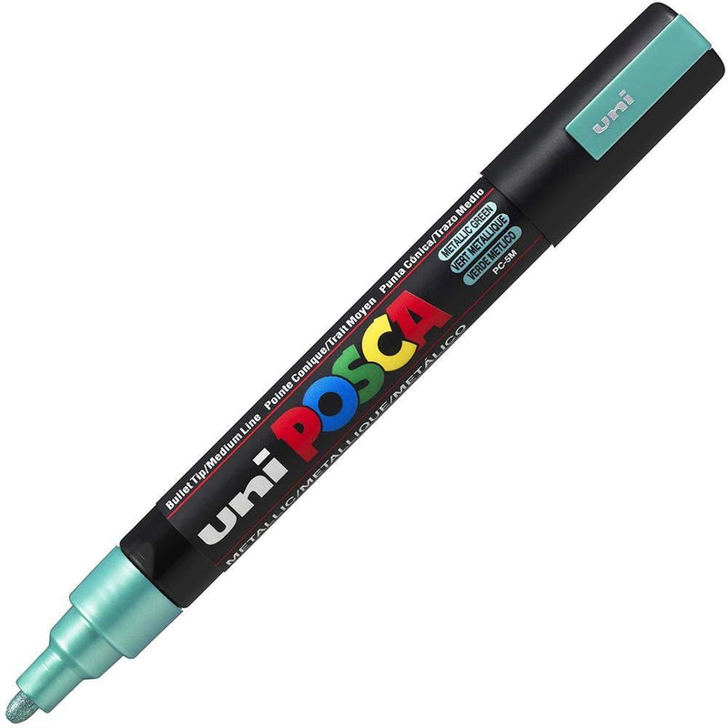 Uni Pc-5M Posca Poster Marker Medium Bullet Tip 2.5Mm Metallic Green PC5MMETGN - SuperOffice